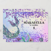 *~*マジカルマーメイドズテールレインボー誕生日 招待状 (正面/裏面)