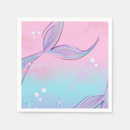 マジカルマーメイドテールパーティーナプキン スタンダードカクテルナプキン