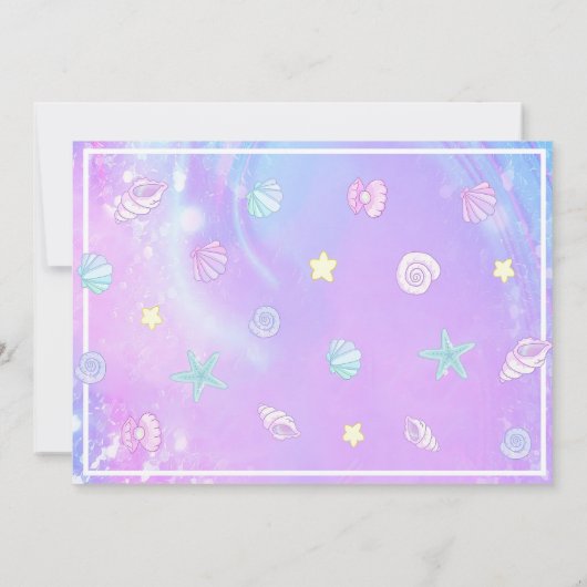 マジカルマーメイドテール誕生日フォト招待状 招待状 (裏面)