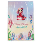 マジカルマーメイドハッピーバースデー ミディアムペーパーバッグ (正面)