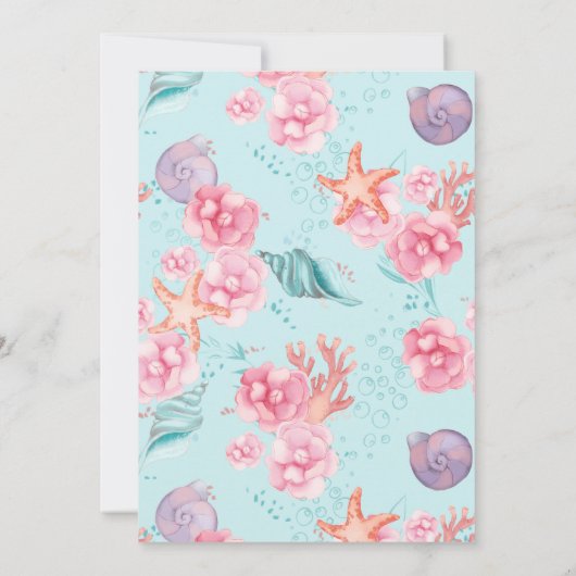 マジカルマーメイドパーティー誕生日招待状 招待状 (裏面)