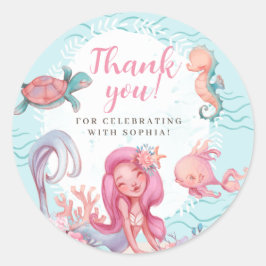 マジカルマーメイドパーティー誕生日 ラウンドシール