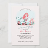 マジカルマーメイドプリンセスの誕生日パーティー 招待状 (正面)