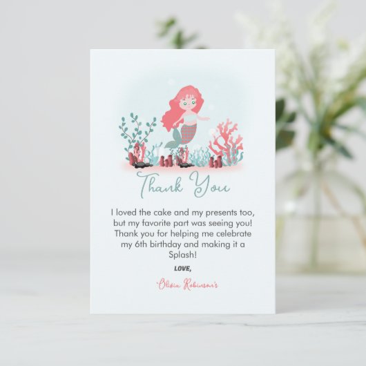 マジカルマーメイドプリンセス誕生日パーティー サンキューカード (スタンド正面)