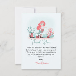マジカルマーメイドプリンセス誕生日パーティー サンキューカード