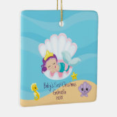 マジカルマーメイドベビーの初めてのクリスマス セラミックオーナメント (右)
