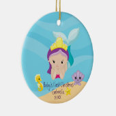 マジカルマーメイドベビーの初めてのクリスマス セラミックオーナメント (右)