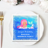 マジカルマーメイド海誕生日紙ナプキンス スタンダードカクテルナプキン