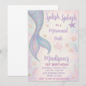 マジカルマーメイド誕生日招待状 招待状 (正面/裏面)