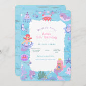 マジカルマーメイド誕生日招待状 招待状 (正面/裏面)