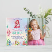 マジカルマーメイド10歳の誕生日海の下の写真 招待状 (スタンド正面)