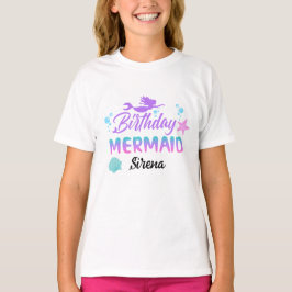 マジカルマーメイド ピンク パープル 誕生日 キッズ Tシャツ