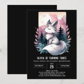 マジカルミニマリストウルフ誕生日 招待状 (正面/裏面)