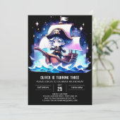 マジカルミニマリスト海賊誕生日 招待状 (スタンド正面)