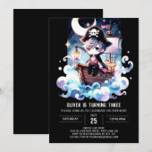 マジカルミニマリスト海賊誕生日 招待状 (正面/裏面)