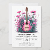 マジカルミュージシャンギター誕生日 招待状 (正面)