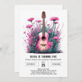 マジカルミュージシャンギター誕生日 招待状 (正面/裏面)