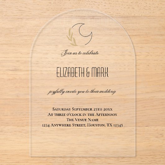 マジカルムーンインスパイア結婚式招待状 アクリル招待状 (正面)