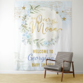 マジカルムーンスターズブルー金ゴールド男の赤ちゃんウェルカム タペストリー (インサイチュ)