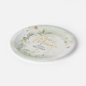 マジカルムーン&スターズグリーンリー金ゴールドベビーシャワー ペーパープレート (アングル)