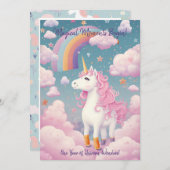 マジカルユニコーンの1周年記念誕生日カード シーズンカード (正面/裏面)