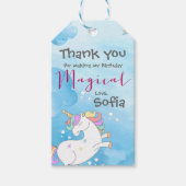 マジカルユニコーンをテーマにした誕生日プレゼントラベル ギフトタグ (正面)