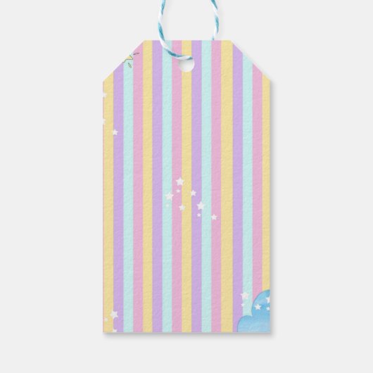 マジカルユニコーンをテーマにした誕生日プレゼントラベル ギフトタグ (裏面)