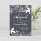 マジカルユニコーンウィンターオネダーランド誕生日招待状 招待状 (スタンド正面)