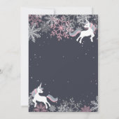 マジカルユニコーンウィンターオネダーランド誕生日招待状 招待状 (裏面)