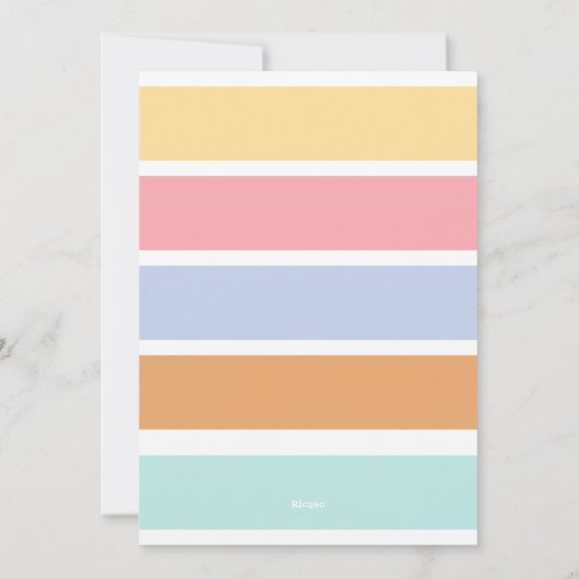 マジカルユニコーンオンクラウドパーソナライズされた誕生日 招待状 (裏面)