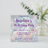 マジカルユニコーンカラフルフローラ女子誕生日 招待状 (スタンド正面)