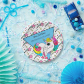 マジカルユニコーンガーリーレインボーレトロスターズトライアングル ペーパープレート (パーティー)