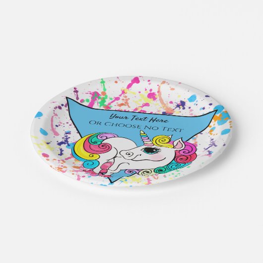 マジカルユニコーンガーリーレインボーレトロ絵を描(ばちゃばちゃ)跳ねる ペーパープレート (アングル)