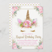 マジカルユニコーンガールズバースデーパーティー招待状 招待状 (正面/裏面)