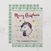 マジカルユニコーンクリスマスグリッター シーズンカード (正面/裏面)
