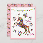 マジカルユニコーンクリスマスホリデーカスタムカード シーズンカード (正面/裏面)