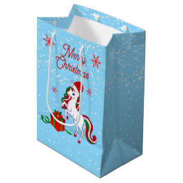 マジカルユニコーンクリスマス ミディアムペーパーバッグ