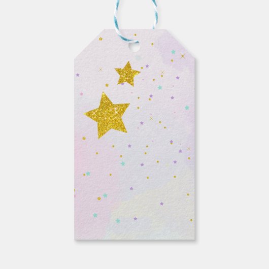 マジカルユニコーングリッタースターズ誕生日の好意 ギフトタグ (裏面)