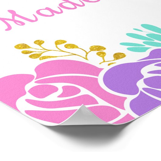 マジカルユニコーングリッタースターズ誕生日ウェルカム ポスター (角)