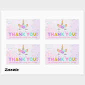 マジカルユニコーングリッター誕生日お願いありがとう 長方形シール (シート)