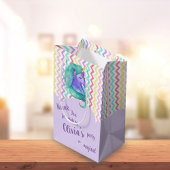 マジカルユニコーンシェブロンパステル子供の誕生日フリット ミディアムペーパーバッグ