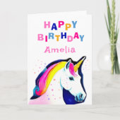 マジカルユニコーンスターズガールハッピーバースデー カード (正面)