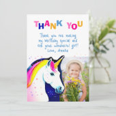 マジカルユニコーンスターズガールフォト誕生日 サンキューカード (スタンド正面)