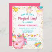マジカルユニコーンスターズ誕生日招待状 招待状 (正面/裏面)