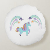 マジカルユニコーンスタープリント装飾用クッション ラウンドクッション (裏面)