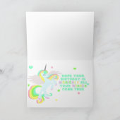 マジカルユニコーンハッピーバースデーカー子供へド カード (内部)