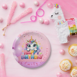 マジカルユニコーンハッピーバースデー ペーパープレート