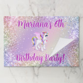 マジカルユニコーンバースデーパーティーランチョンマット ペーパーパッド (折り畳み)