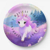 マジカルユニコーンバースデーパーティー紙プレート ペーパープレート (正面)