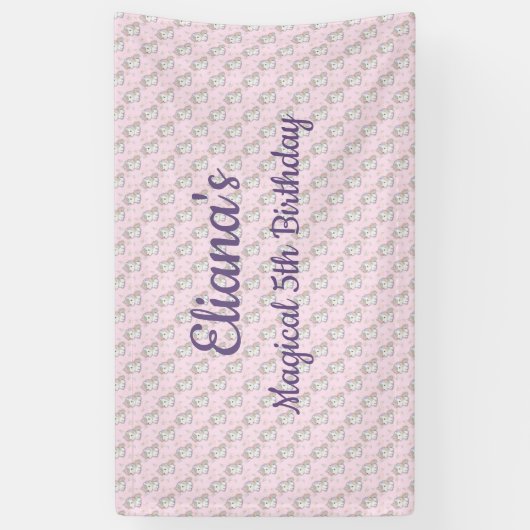 マジカルユニコーンパステルレインボーバースデーパーティー 横断幕 (縦)